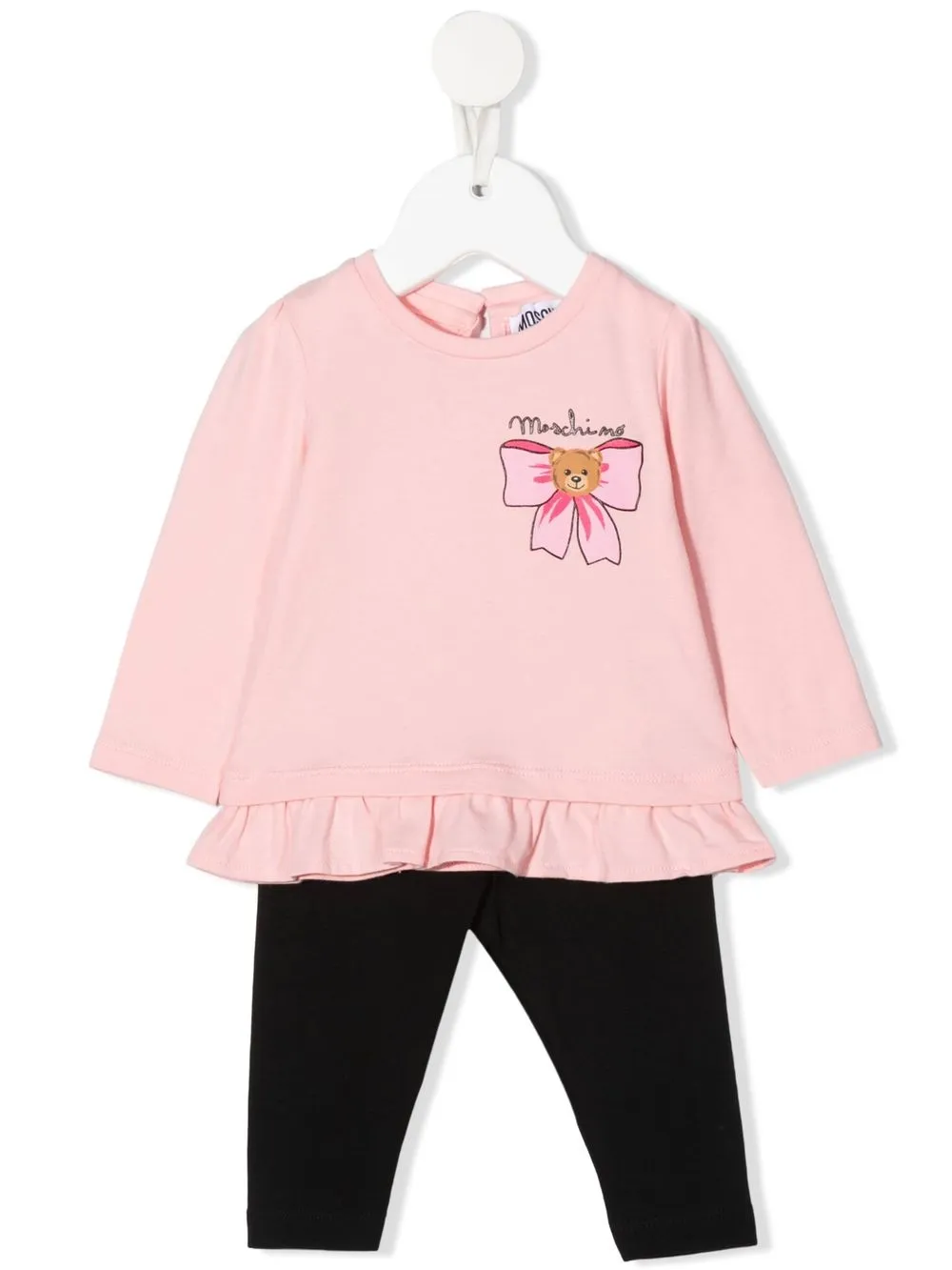 

Moschino Kids traje deportivo con logo estampado - Rosado