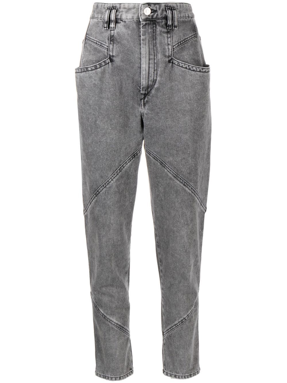 

Isabel Marant Nadeloisa panelled high-waisted jeans - Grey