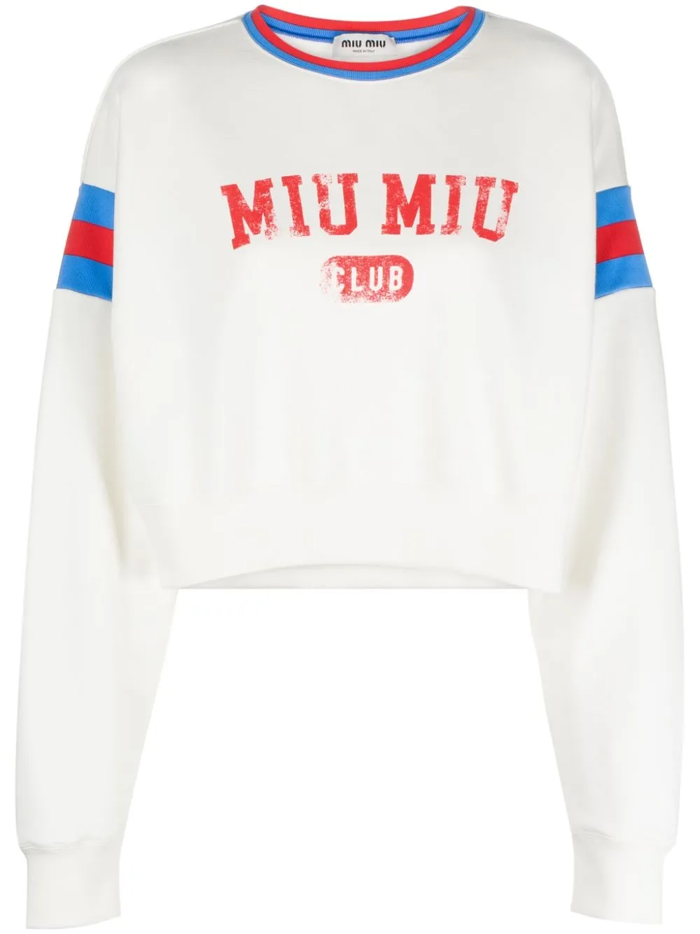 logo-print cropped sweatshirt | Miu Miu 