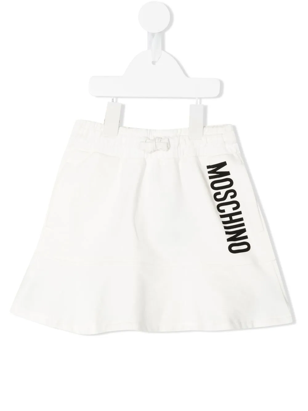 

Moschino Kids falda con cordones y logo - Blanco