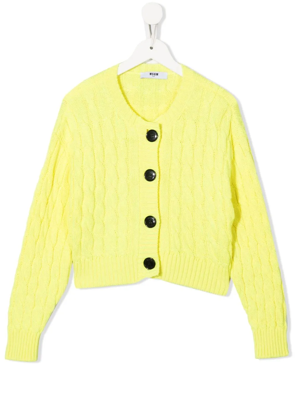

MSGM Kids cárdigan con parche del logo - Amarillo
