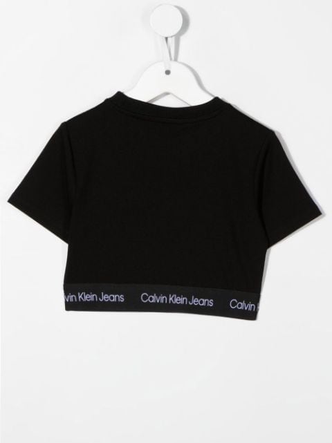 logo-print cropped T-shirt 