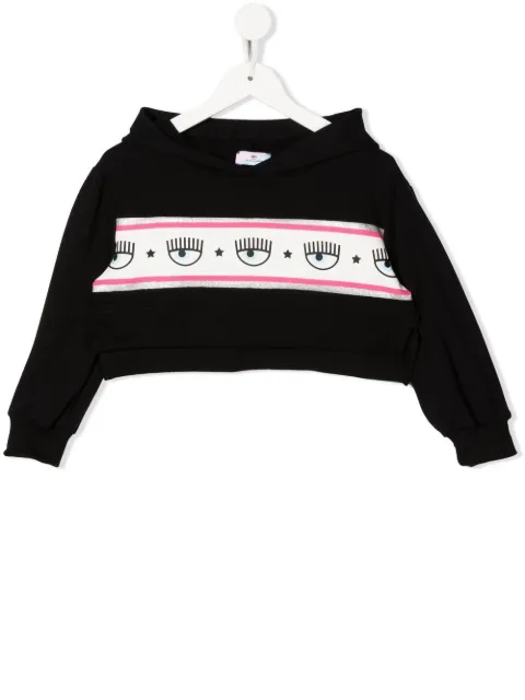Chiara Ferragni Kids logo-print cropped hoodie