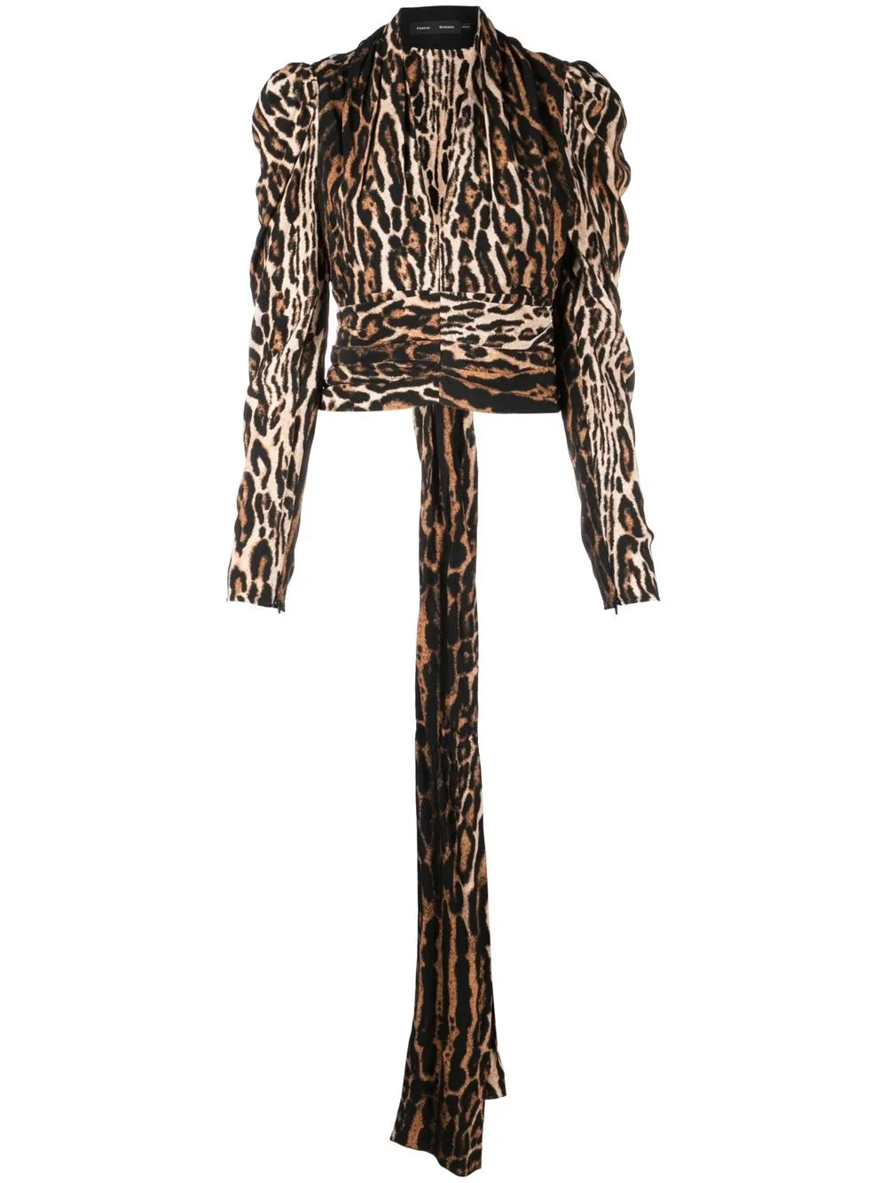 

Proenza Schouler leopard-print tie-fastening strap blouse - Brown