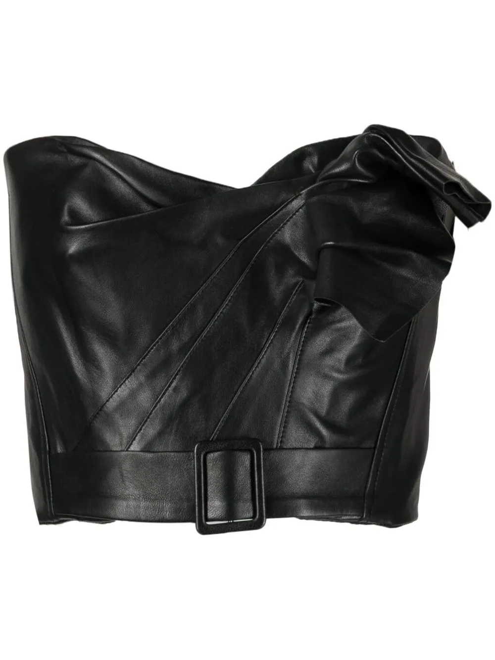 

Maticevski strapless leather corset top - Black