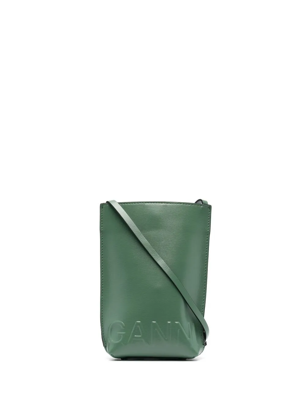 

GANNI bolsa crossbody mini con logo en relieve - Verde