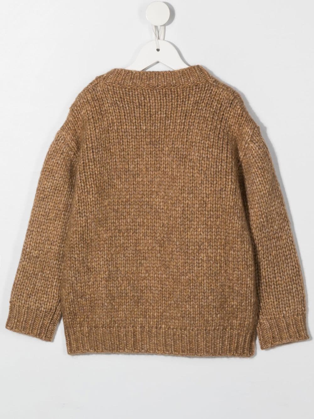 Shop Eleventy Cable-knit Crew Neck Sweater In Brown