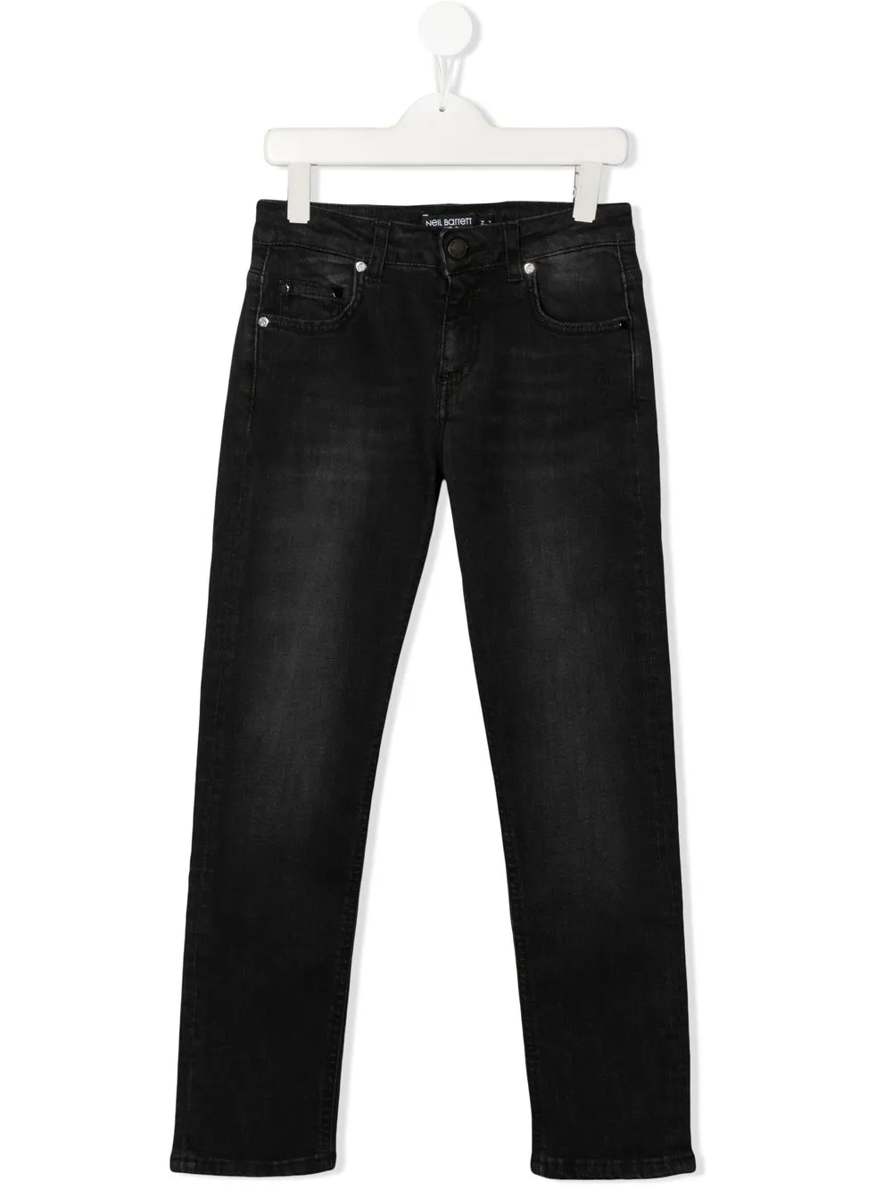 

Neil Barrett Kids jeans rectos con efecto lavado degradado - Negro