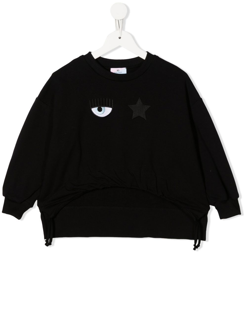 chiara ferragni kids sweat à motif brodé - noir