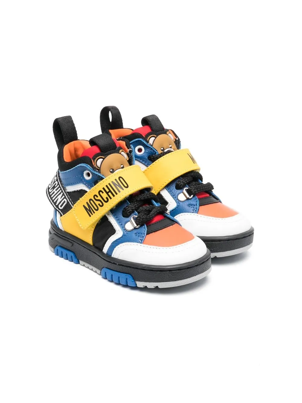 

Moschino Kids tenis altos con paneles - Azul