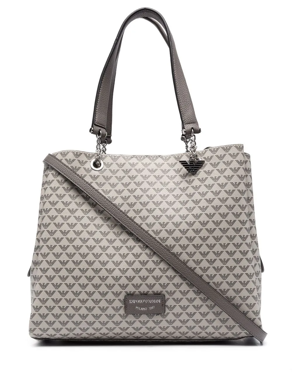 

Emporio Armani tote con logo estampado - Gris