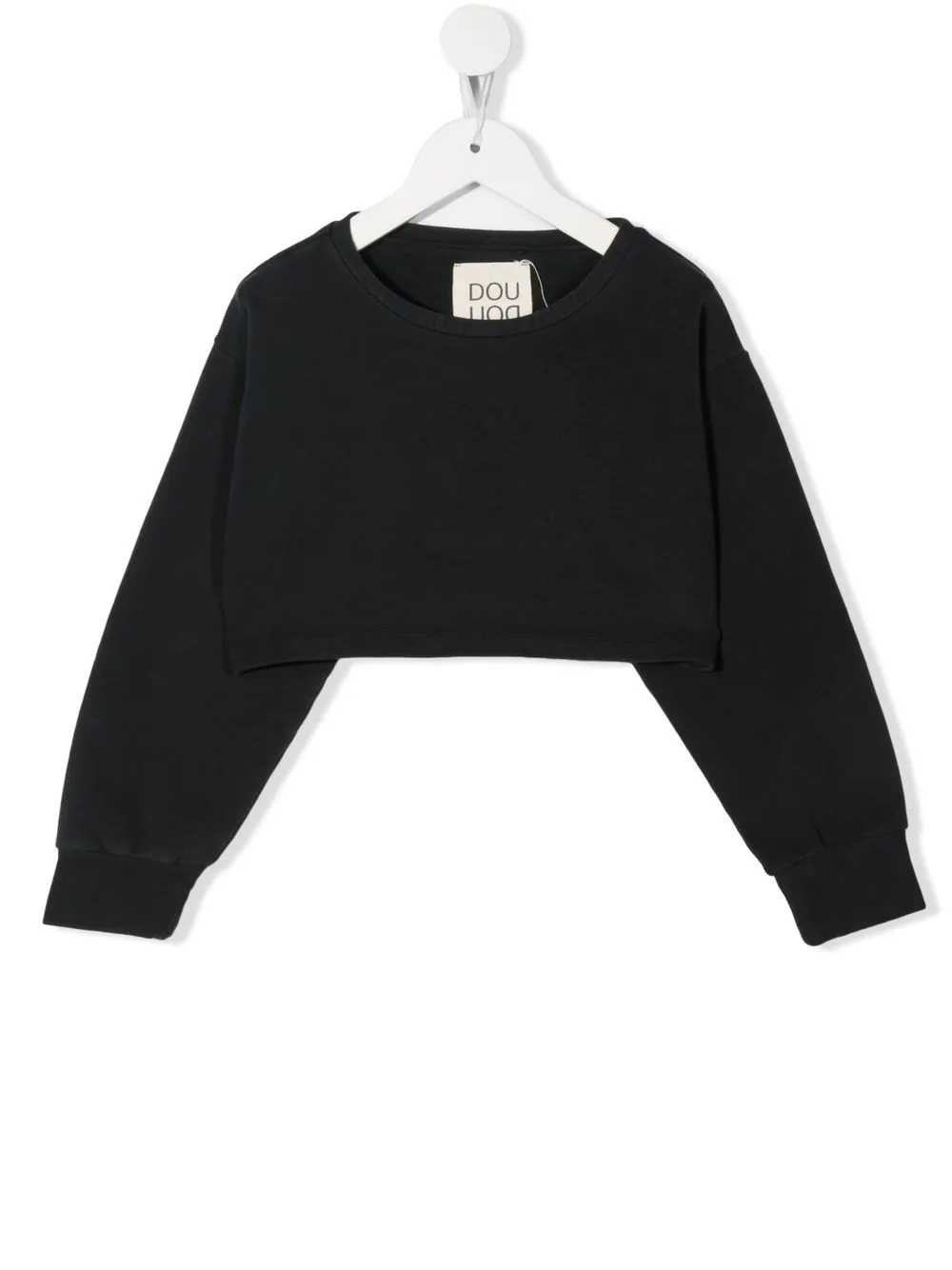 

Douuod Kids cropped long-sleeve sweatshirt - Black