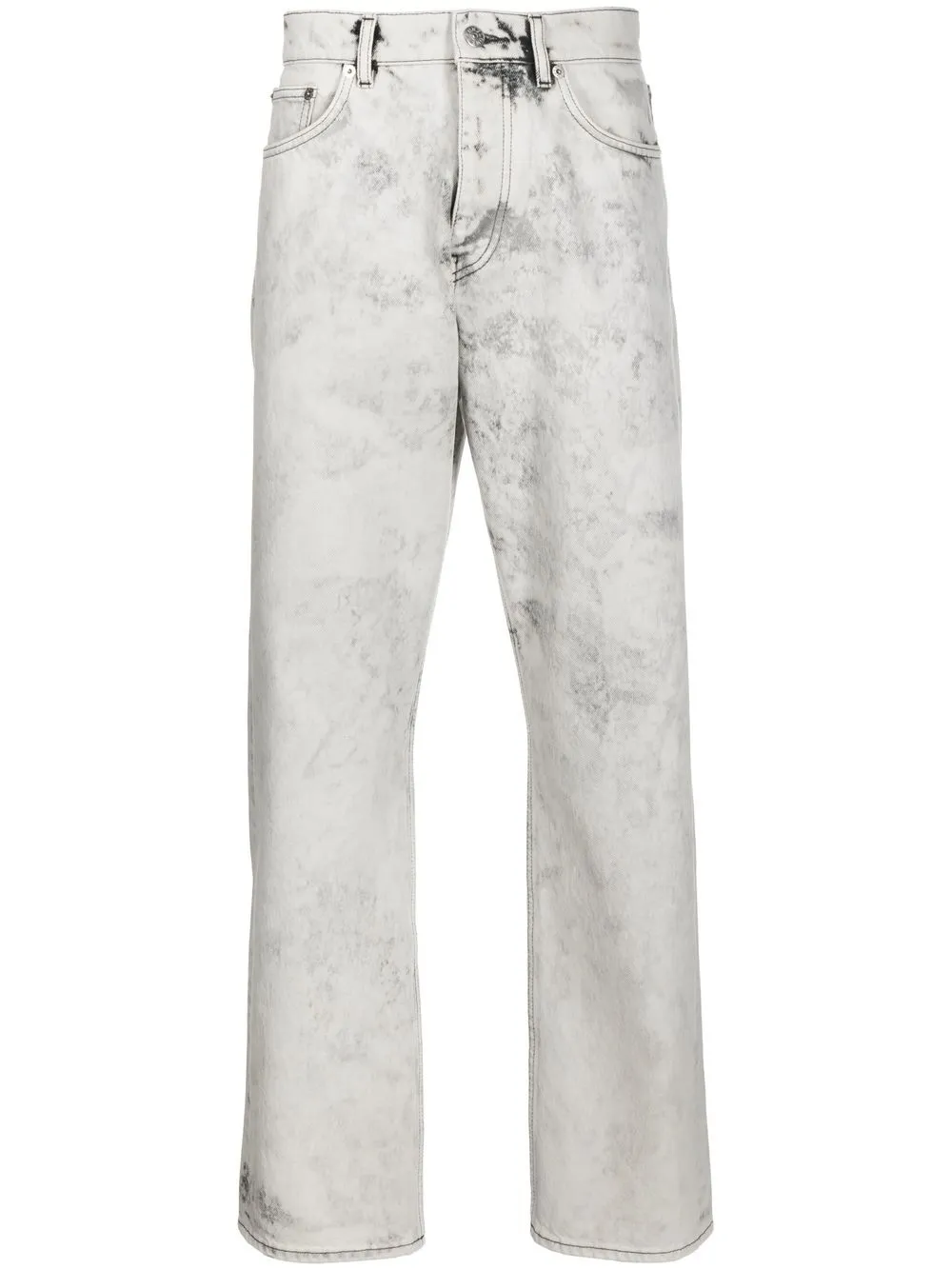 

Sunflower bleached-wash straight-leg jeans - White