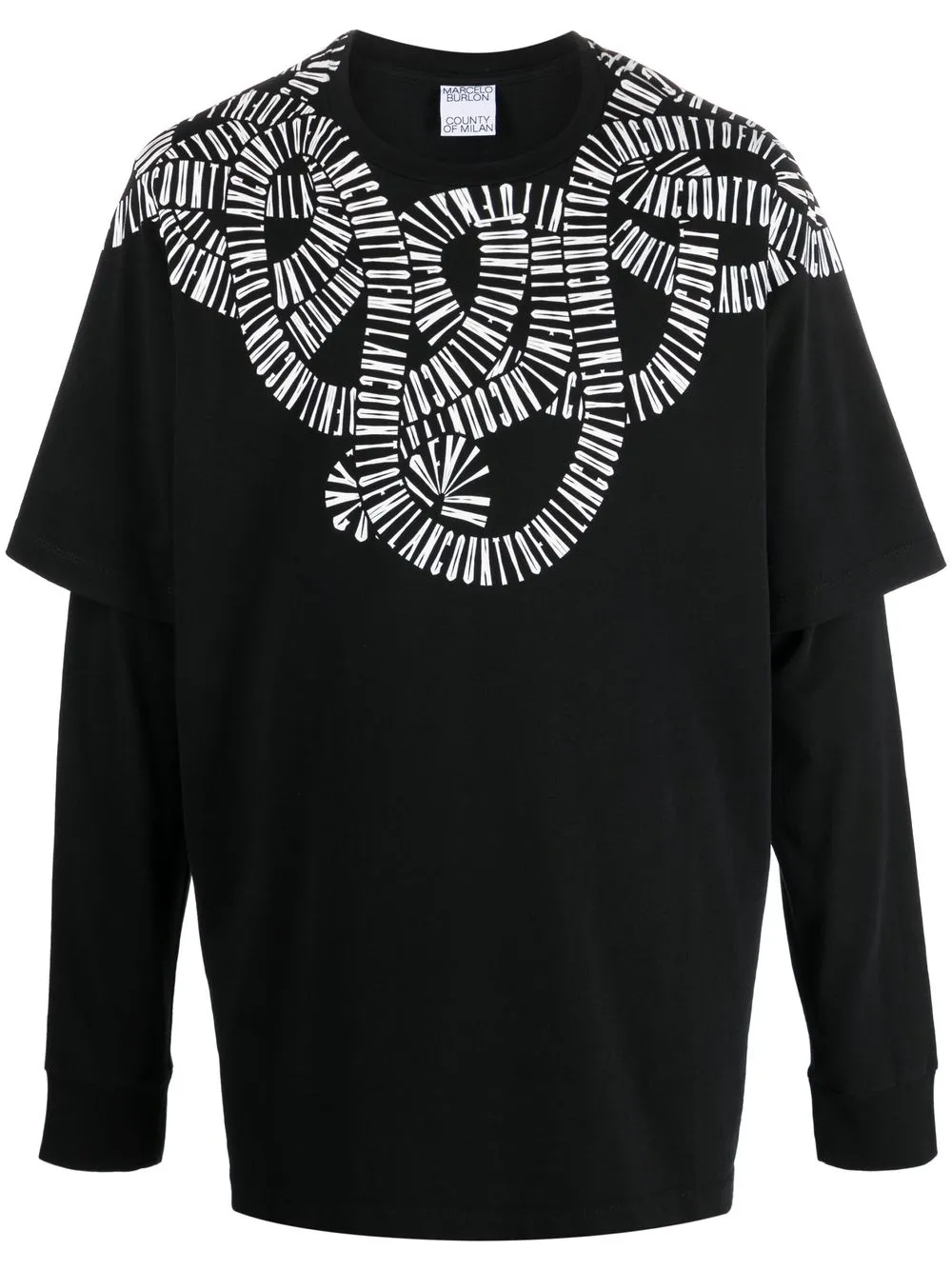 

Marcelo Burlon County of Milan logo-print layered T-shirt - Black