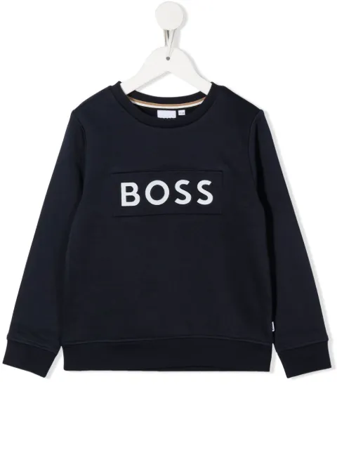 BOSS Kidswear logo-print crew neck sweatshirt
