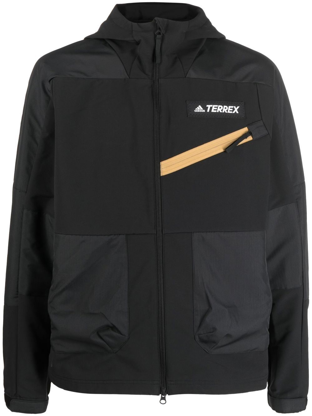 Shop Adidas Originals Logo-print Terrex Hooded Jacket In Black