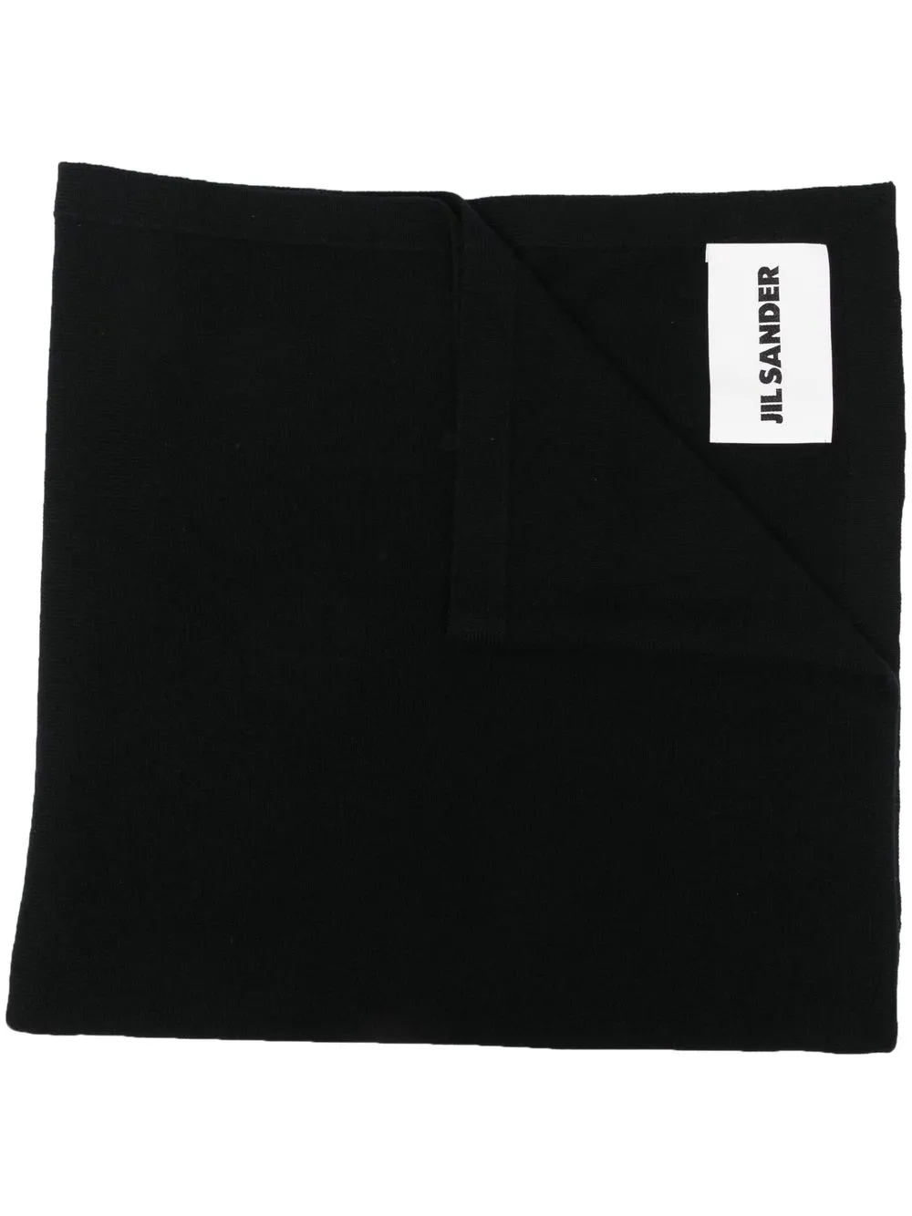 

Jil Sander logo-patch cashmere scarf - Black