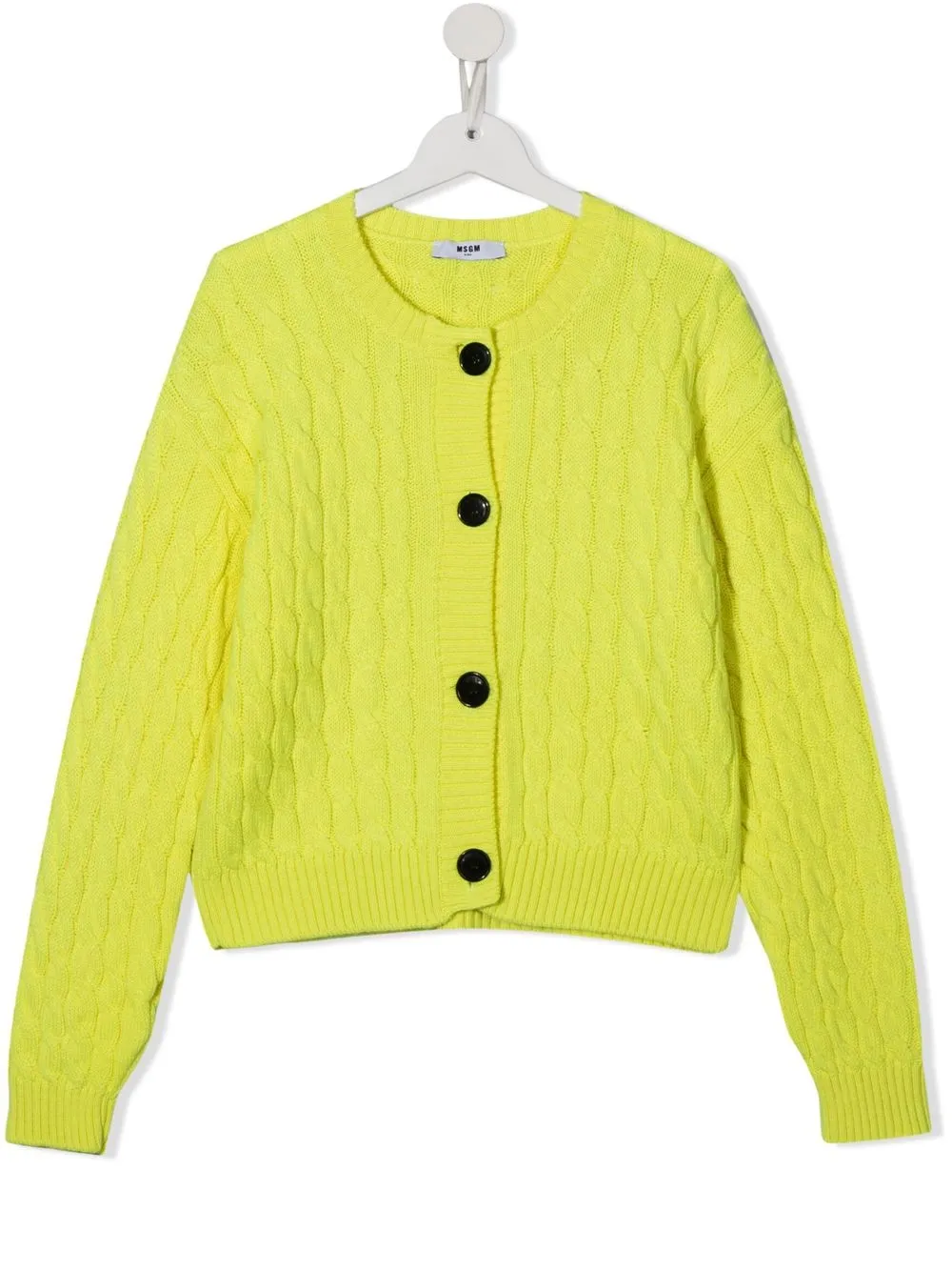 

MSGM Kids cable-knit cardigan - Yellow