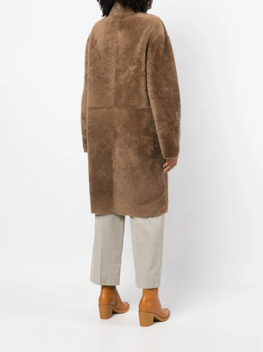 Furling By Giani Long Reversible Coat In Brown