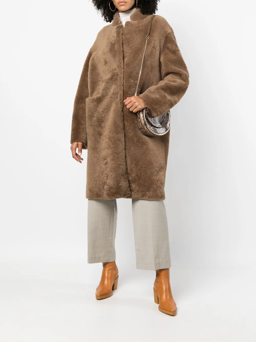 FURLING BY GIANI Candie Curly mid-length coat | Single Breasted Coats | Image 2