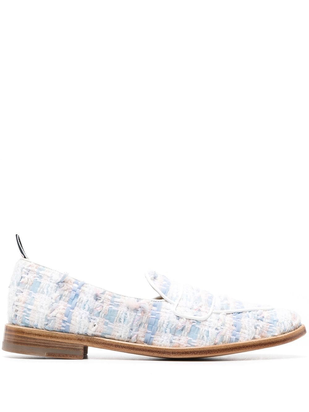 Thom Browne Penny Checked Loafers In Blue