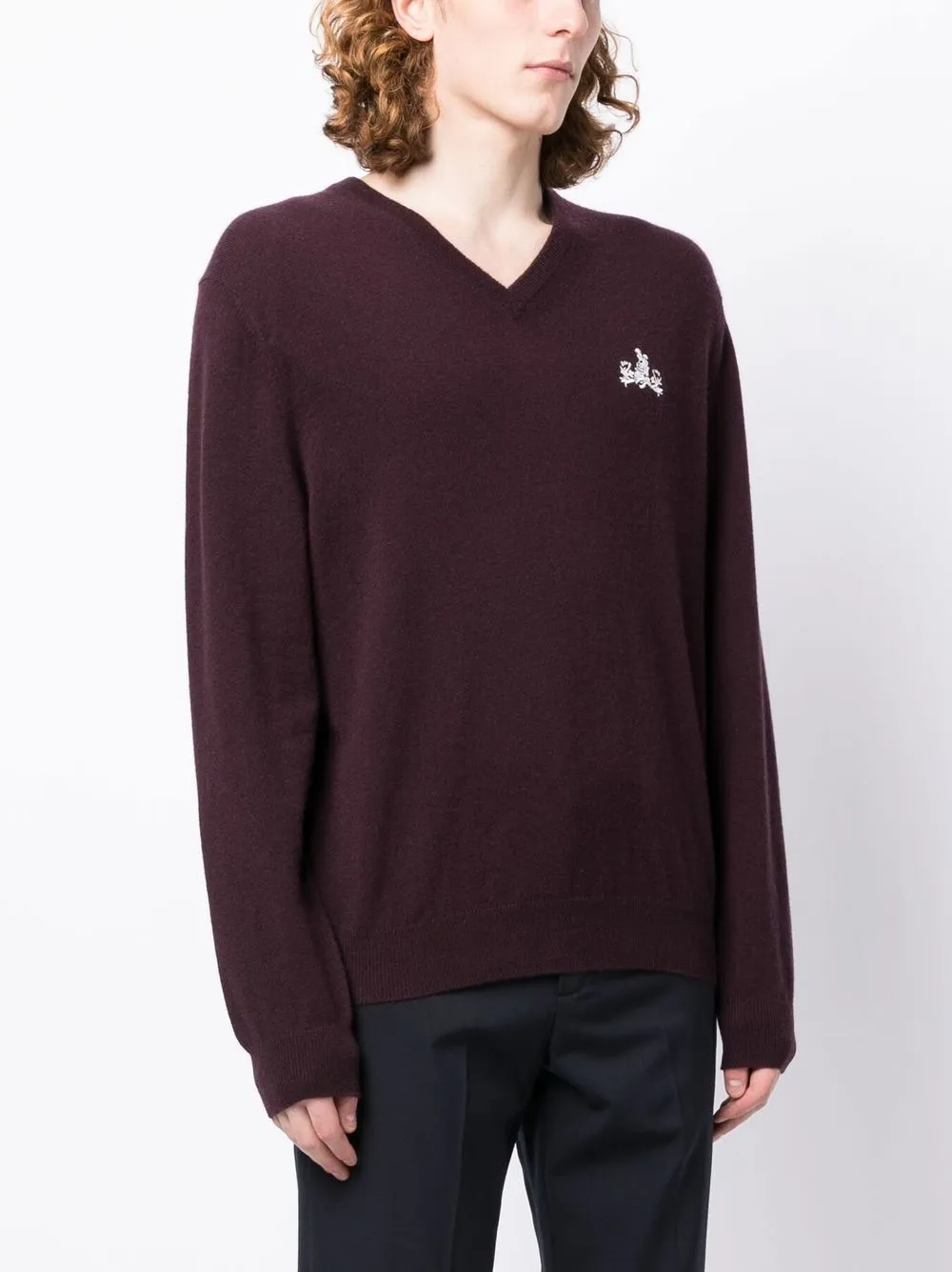 N•peal Chest Logo-print Knit Jumper In Purple