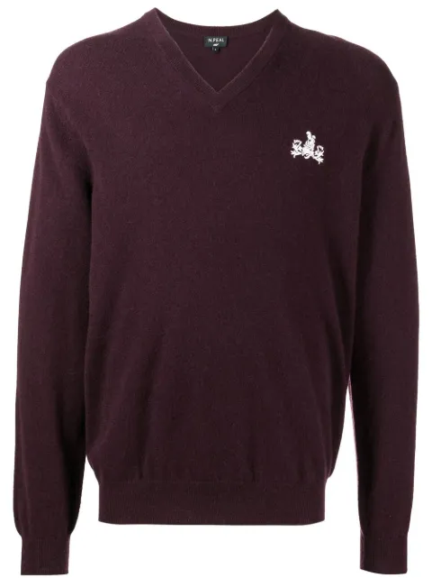 N.Peal chest logo-print knit jumper