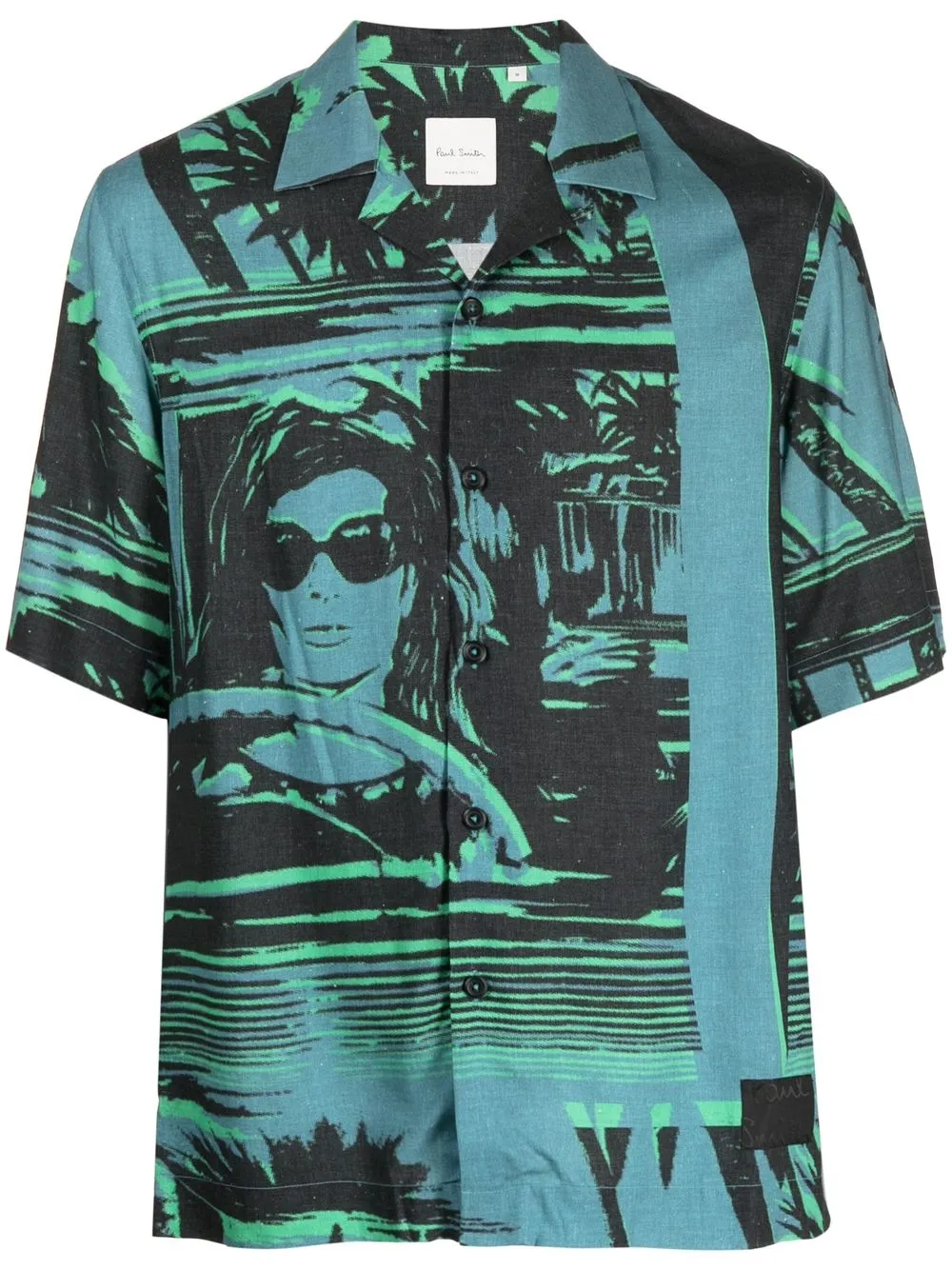 

Paul Smith graphic-print short-sleeve shirt - Blue