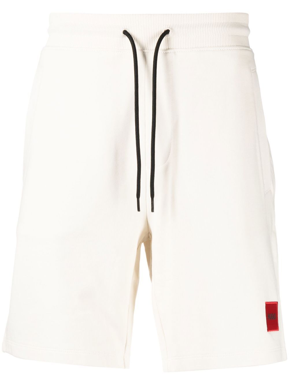 Hugo Logo-patch Drawstring Shorts In Neutrals