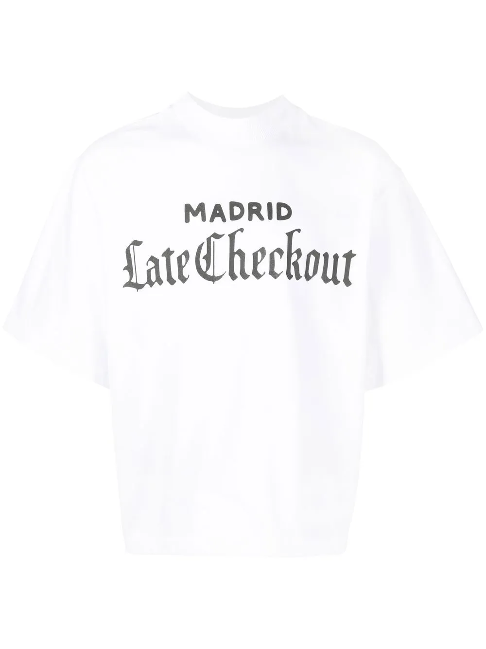 

Late Checkout playera con cuello redondo y logo - Blanco