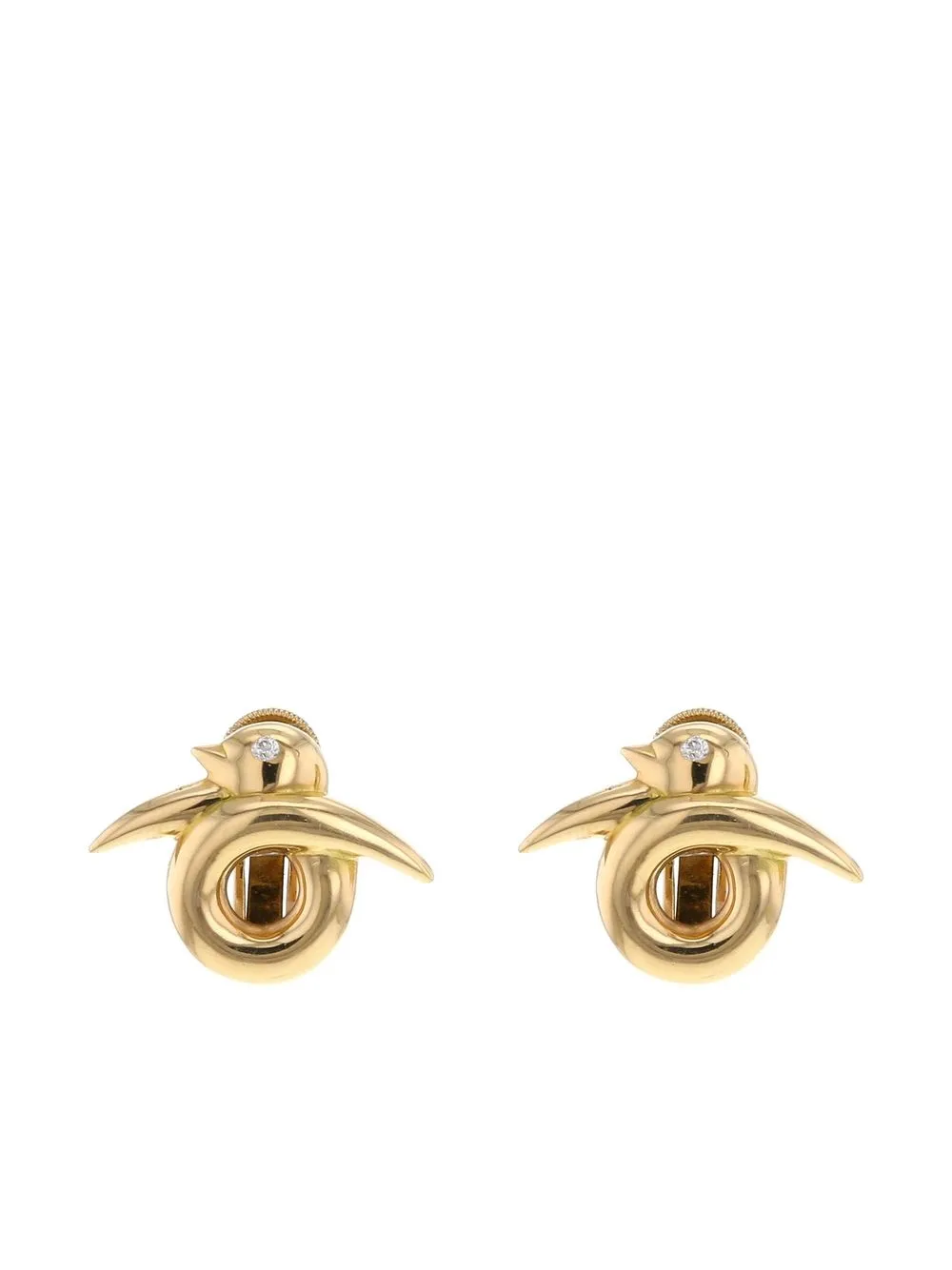 

Cartier aretes de clip en oro amarillo de 14kt con diamantes 1990 - Dorado