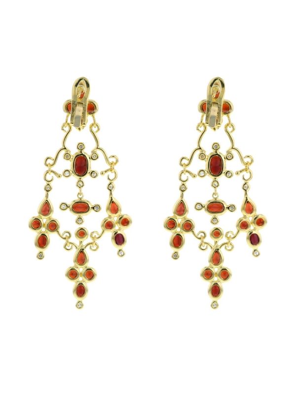 Garnet earrings deals gold