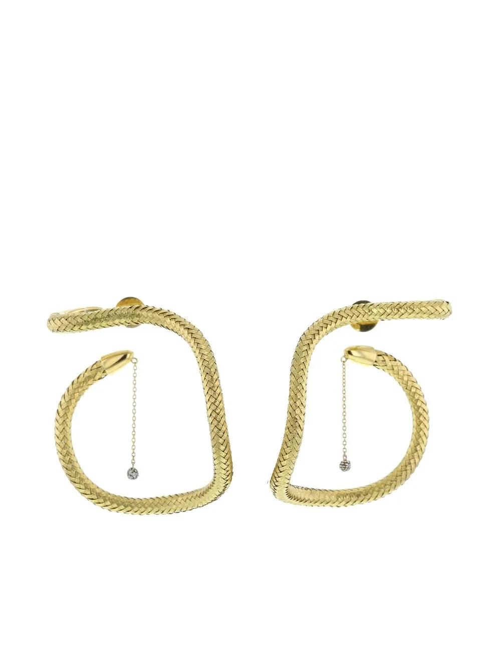 pre-owned yellow gold drop diamond earrings