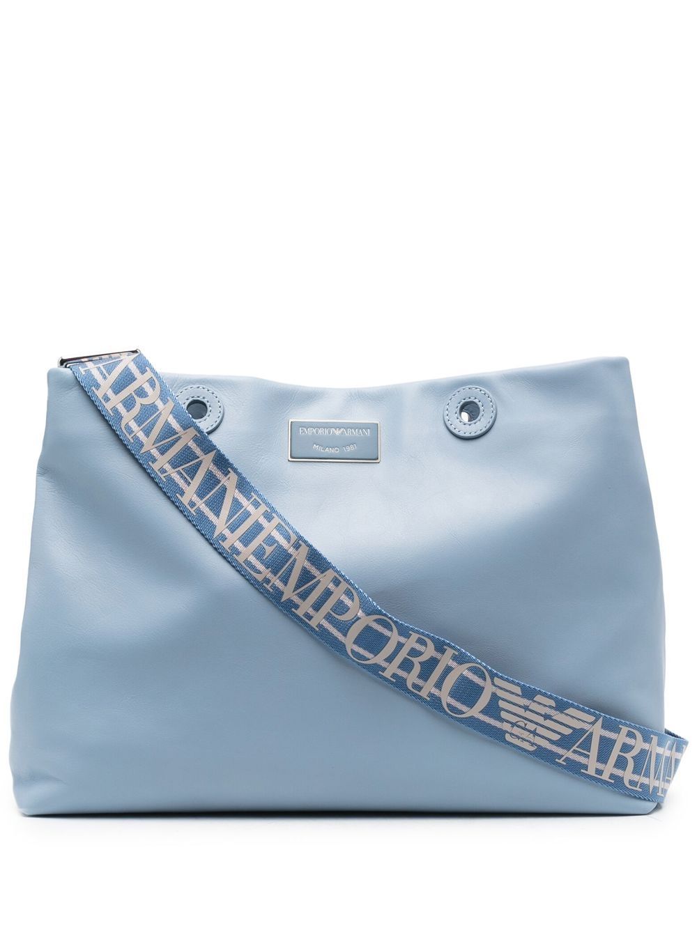 

Emporio Armani logo-patch tote bag - Blue