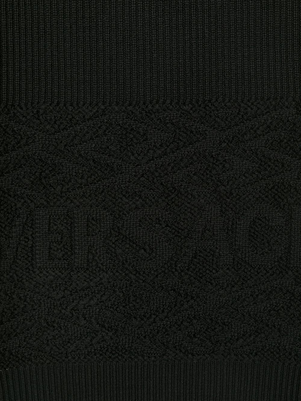 Versace Ribgebreide sjaal - Zwart