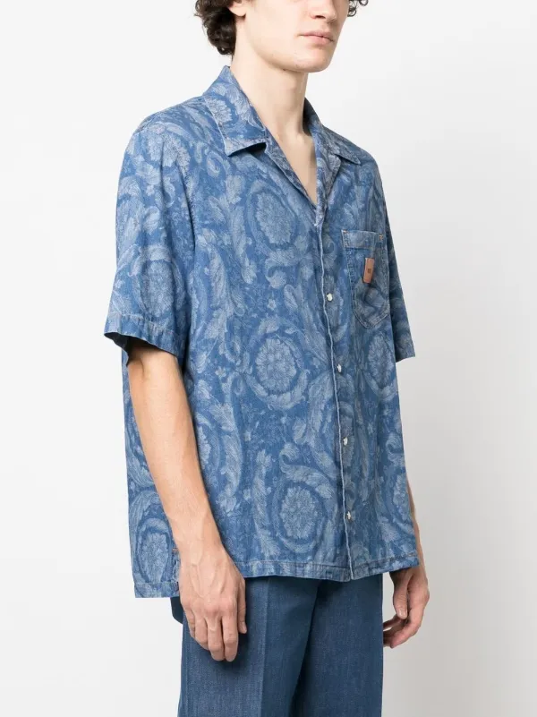 Versace Barocco Silhouette Denim Shirt - Farfetch