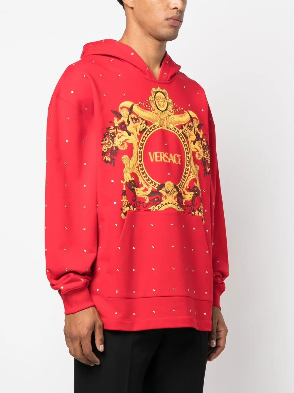 Versace Baroque Logo Hoodie Farfetch