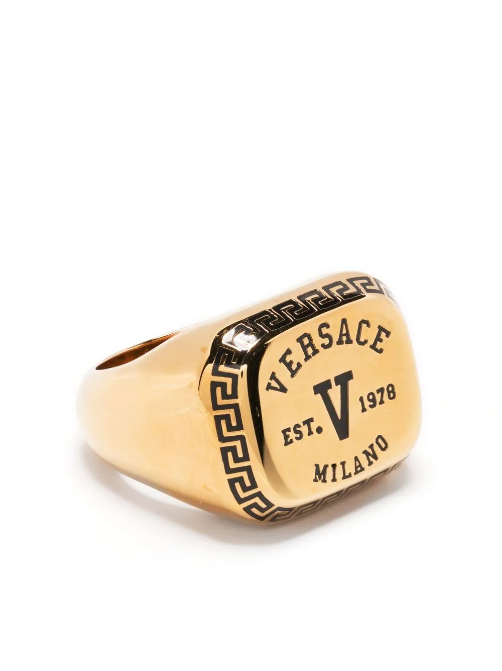 

Versace anillo con placa Medusa - Dorado