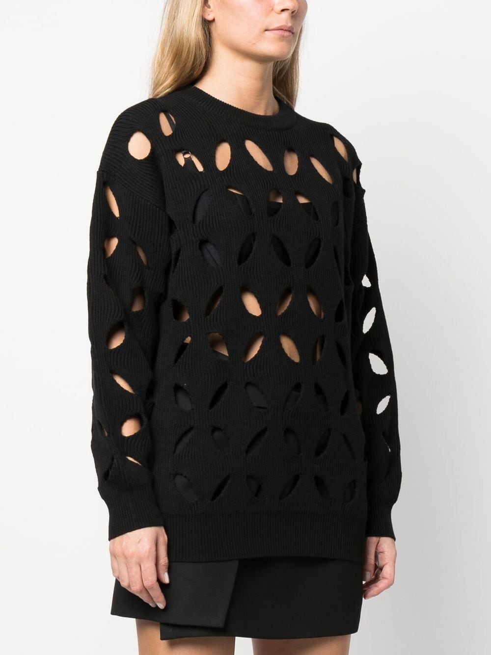 Shop Versace Cut-out Detail Sweater In Schwarz
