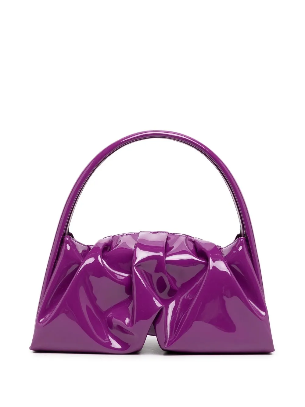 

Themoirè patent-finish gathered shoulder bag - Purple