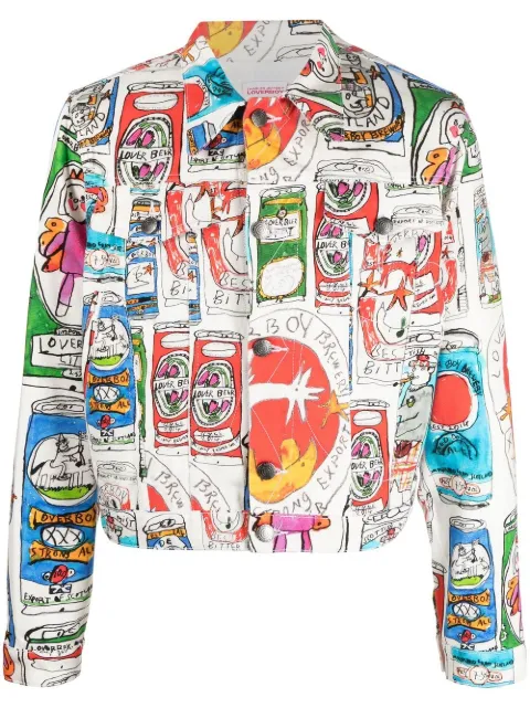 Charles Jeffrey Loverboy cartoon-print denim jacket