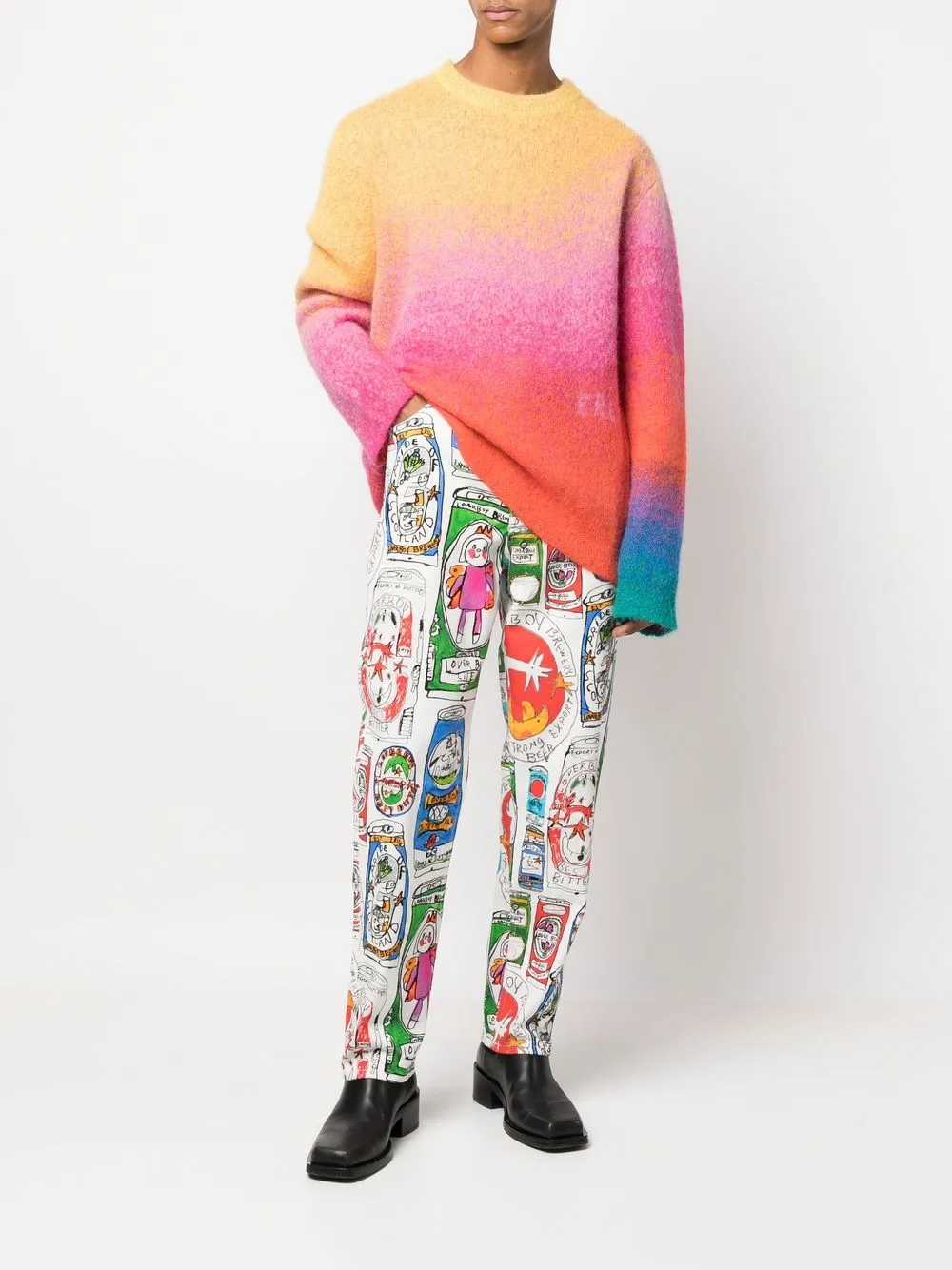 Charles Jeffrey Loverboy Broek met print - Wit