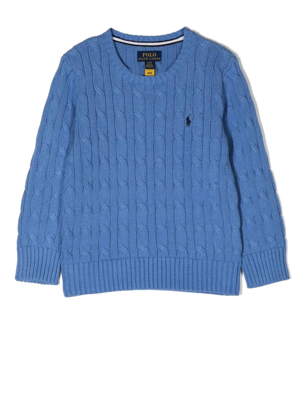 

Ralph Lauren Kids suéter en tejido de ochos y logo bordado - Azul