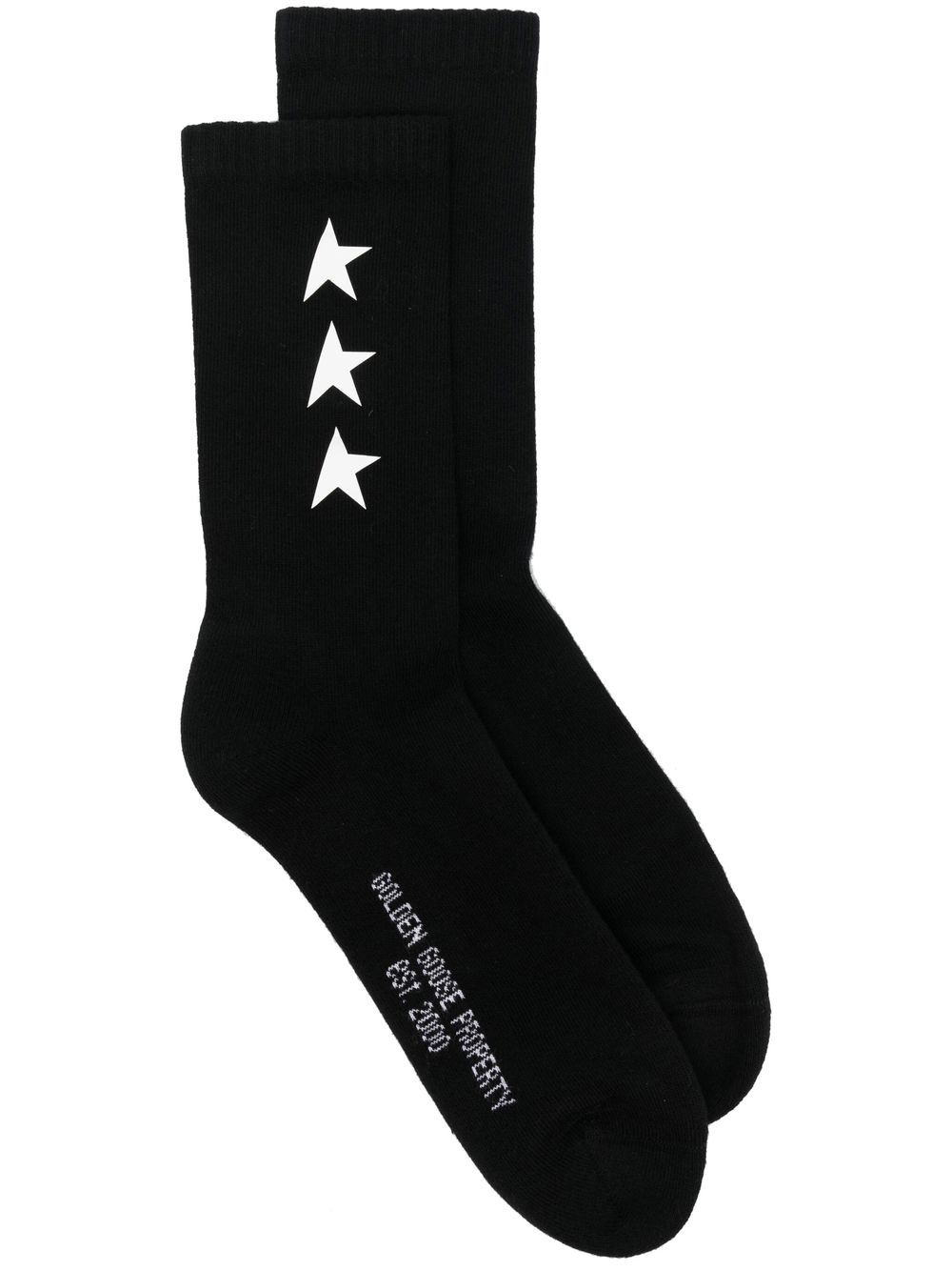 ribbed star-print socks