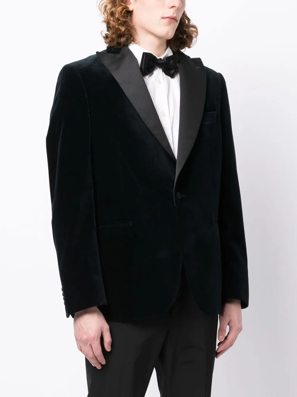 Shop N•peal Velvet-effect Dinner Jacket In Blue