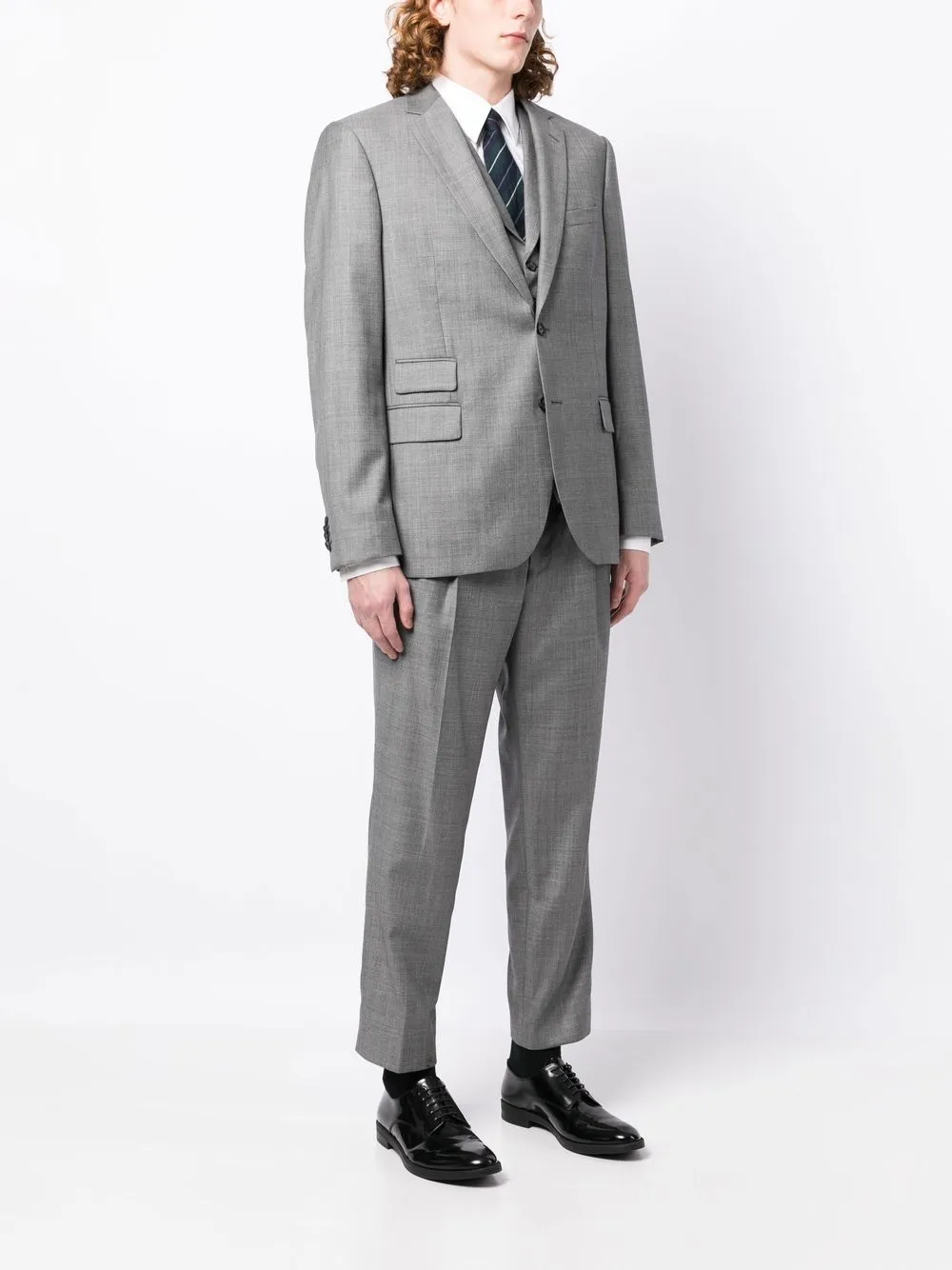 Shop N•peal Single-breasted Three-piece Suit In Grey