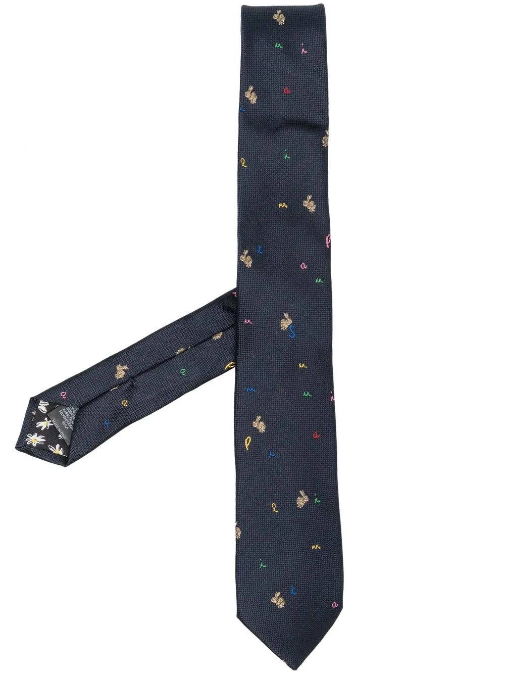 

Paul Smith embroidered silk tie - Blue
