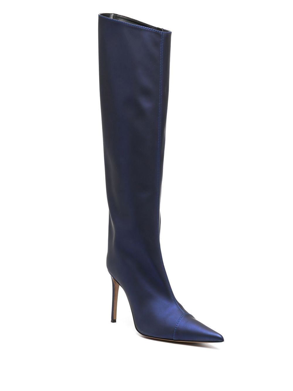 Shop Alexandre Vauthier Pointed-toe Knee-length 115mm Boots In Blue