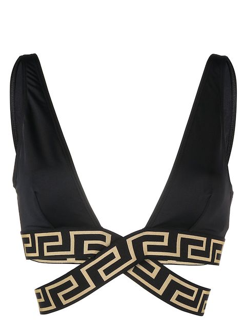Versace Sutiã de biquíni com detalhe Greca