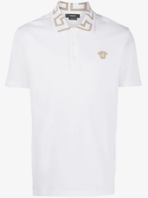 Versace embroidered cotton piqué polo